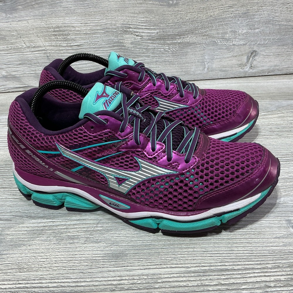 MIZUNO Wave Enigma 5 Womens Size 10.5 Purple Turquoise Athletic Running Shoes